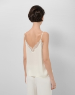 Ecru lingerie top with lace