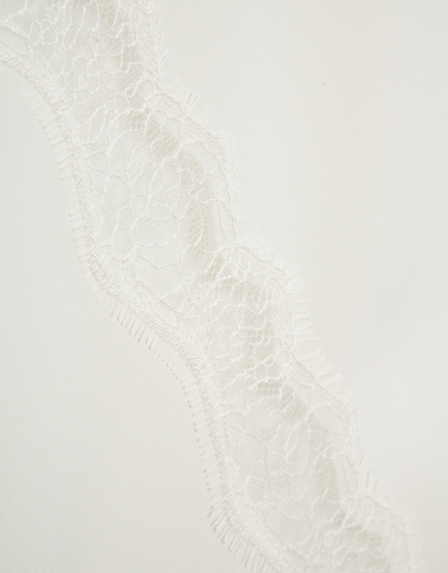 Ecru lingerie top with lace