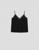 Black lace lingerie top