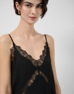 Black lace slip top