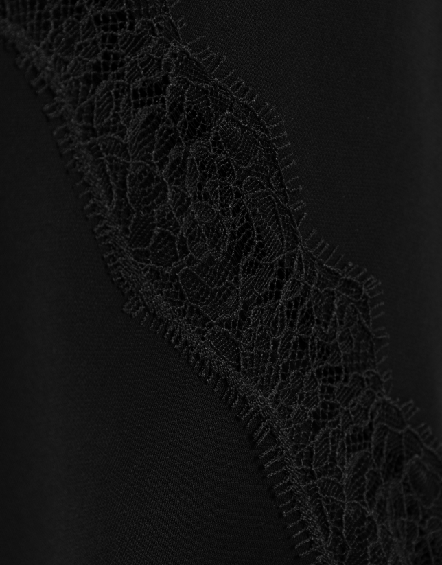 Black lace slip top