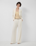 Gold shiny laminated fabric armhole top