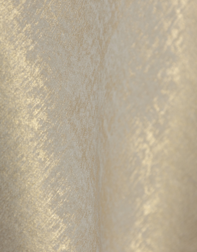 Gold shiny laminated fabric armhole top