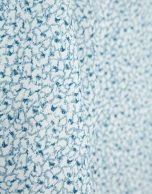 Blue printed crepe blouse