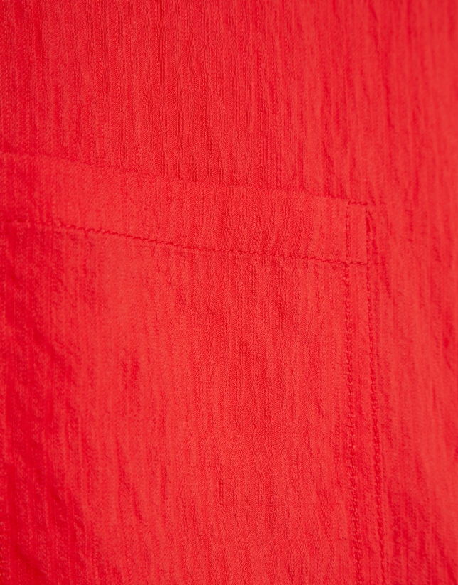 Blusa sin mangas y con bolsillos rojo