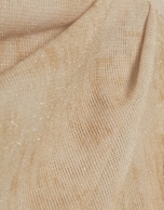 Ecru tulle gathered short-sleeved T-shirt