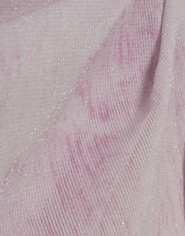 Camiseta manga corta tul rosa