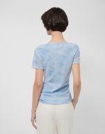 Light blue tulle short-sleeved t-shirt
