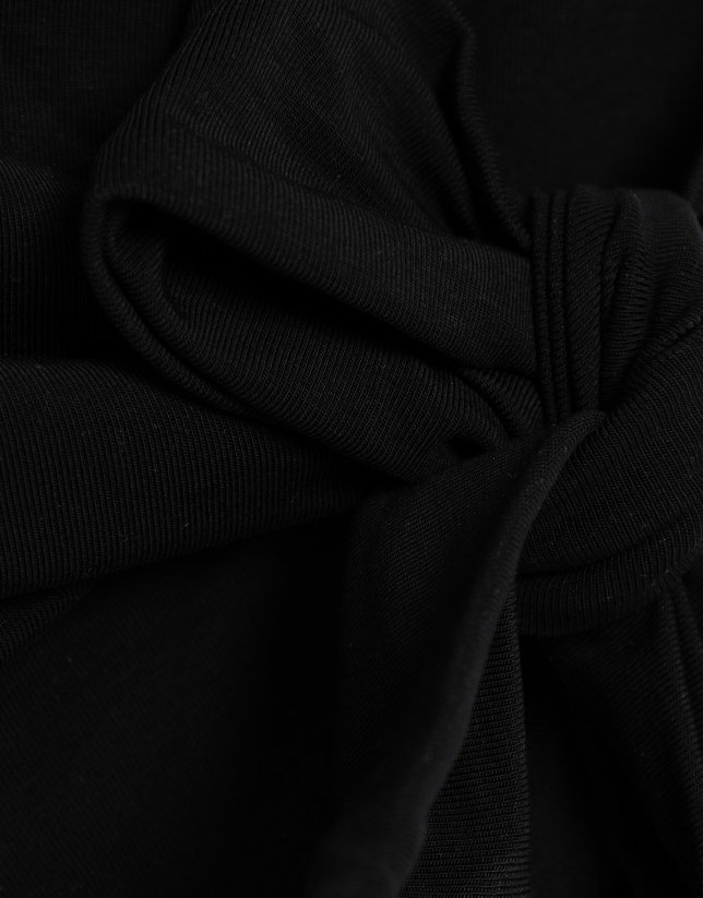 Camiseta sin mangas punto cortado negro