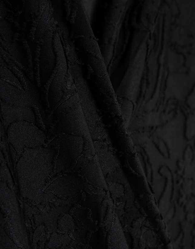 Black devor&eacute; knit crossover sleeveless T-shirt