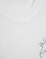 Camiseta cuello redondo punto algod&oacute;n ligero blanco