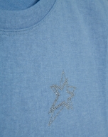 Camiseta cuello redondo punto algod&oacute;n ligero azul