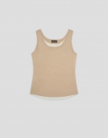 Tank top c&aacute;mel y beige