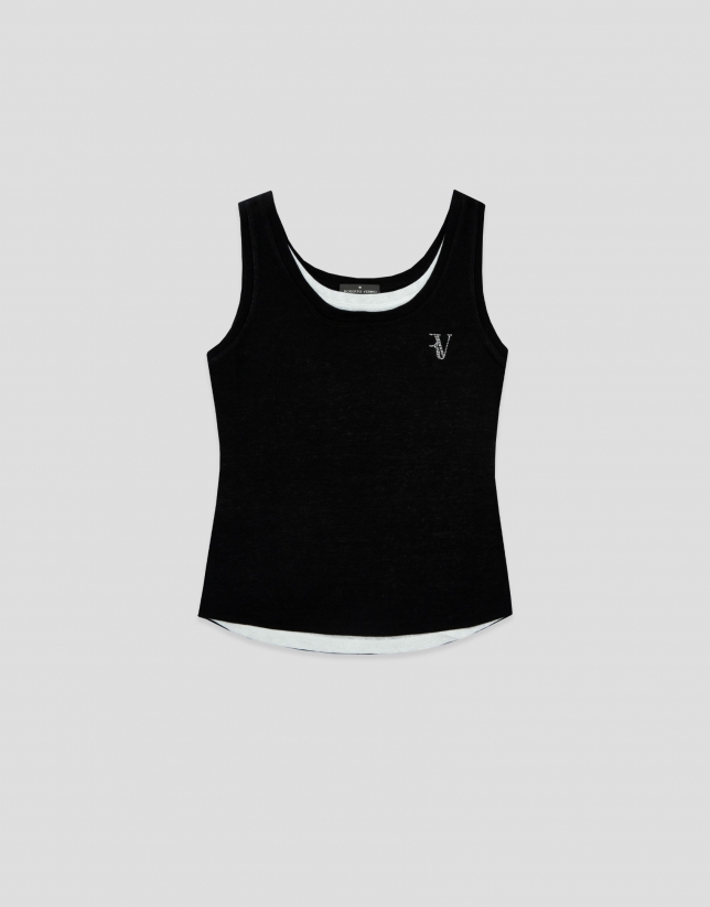 Tank top negro y blanco