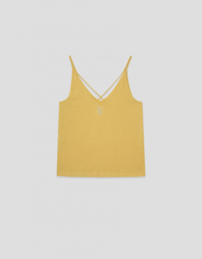 Yellow double strap T-shirt