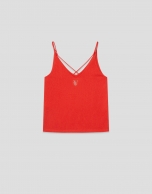 Pink double strap T-shirt