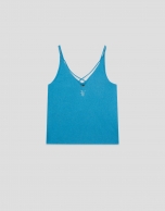 Blue double strap T-shirt