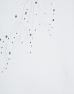 Camiseta manga corta blanca bordado escote