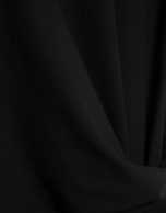 Black short-sleeved gathered knit dress