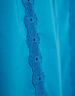 Blue shirt midi dress with lace trim