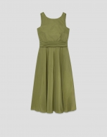 Vestido sin mangas tafeta verde