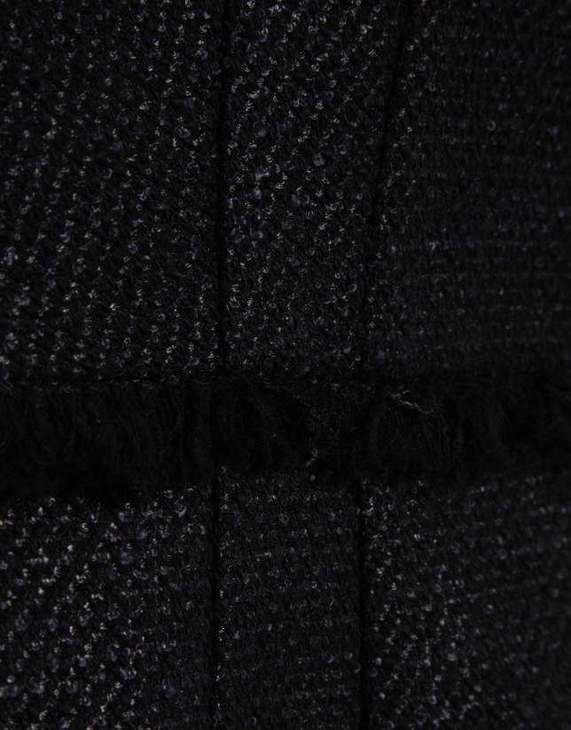 Vestido sin mangas recto tejido trama negra