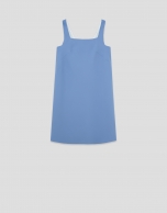 Light blue crepe dress with armholes