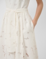 Vestido tirantes devor&eacute; blanco con estampado floral