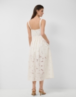 Vestido tirantes devor&eacute; blanco con estampado floral