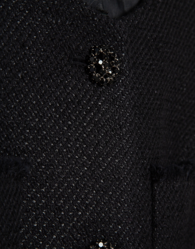 Short black woven jacket