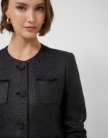 Short black woven jacket