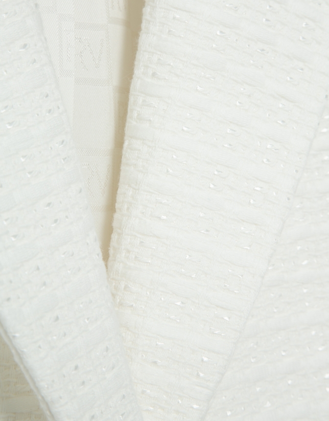 Short white shiny weave jacket