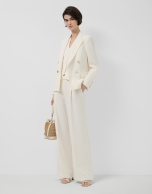 Double-breasted blazer in raw crepe