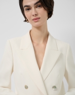 Double-breasted blazer in raw crepe