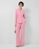 Pink crepe double-breasted blazer