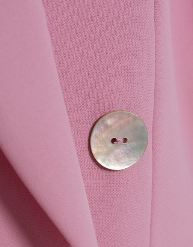 Pink crepe double-breasted blazer