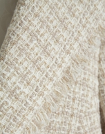 Beige short jacket with fancy thread weave