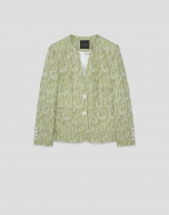 Moss green jacquard linen/cotton jacket