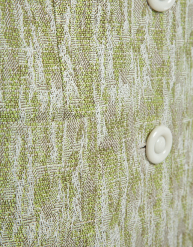 Chaqueta jacquard lino/algod&oacute;n verde musgo