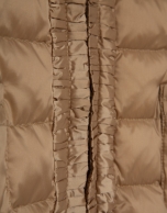 Camel four-pocket quilted down jacket