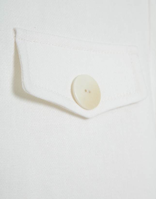 Short jacket in off-white linen blend