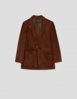 Brown suede jacket with belt