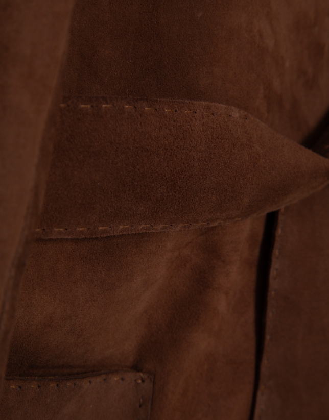 Brown suede jacket with belt