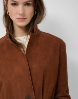 Brown suede jacket with belt
