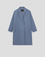 Abrigo gabardina oversize azul