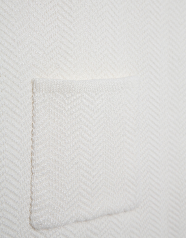 Chaqueta jacquard espiga blanca