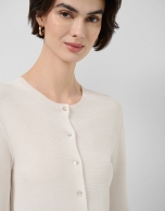 Short ecru bobble knit jacket