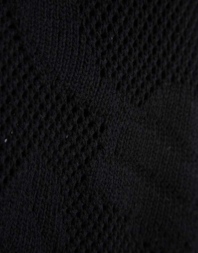 Long black jacket with floral cut-outs