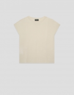 Jersey punto fino manga murci&eacute;lago beige