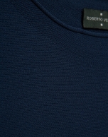 Navy blue fine knit batwing sleeve jumper